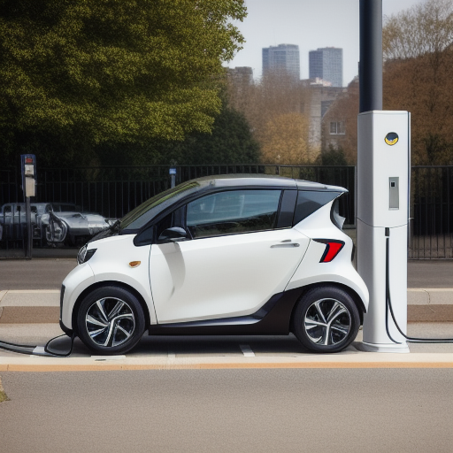 Electric vehicle at a fast charging station